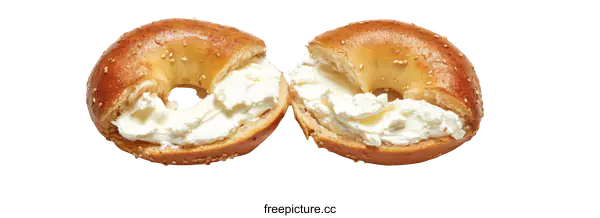 [Transparent Background PNG]Cream Cheese Filled Bagels Isolated On White Background