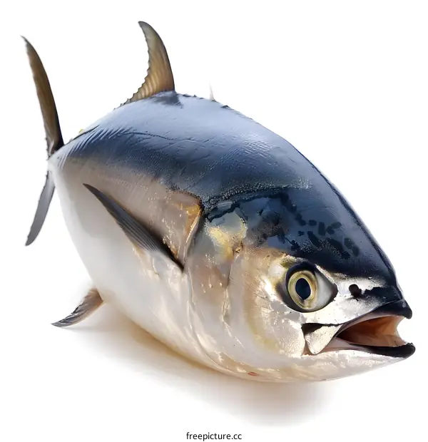 Fresh Tuna Fish on White Background