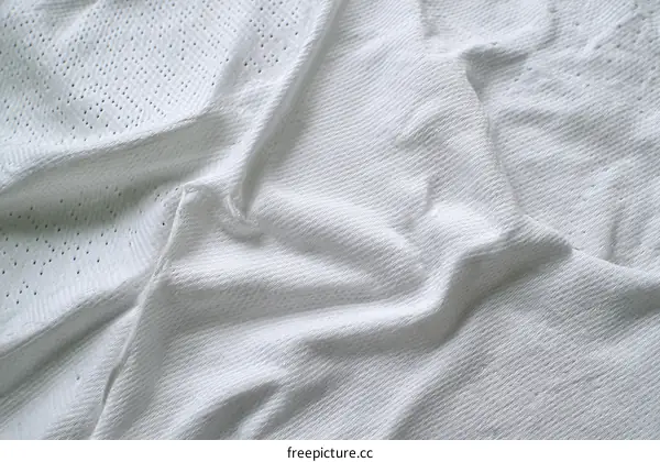 White Fabric Texture Close-up
