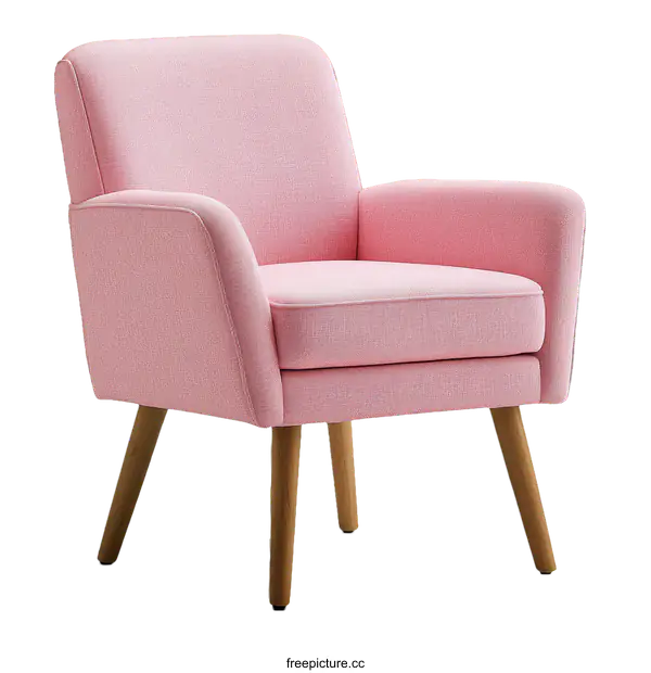 [Transparent Background PNG]Pink Modern Armchair for a Cozy Room