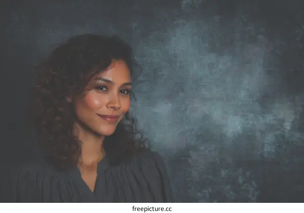 Portrait of a Woman with Curly Hair