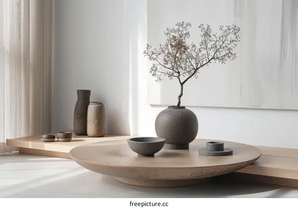 Still Life with Ceramics and a Plant