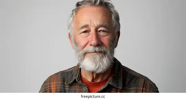 portrait of an old man with grey hair and beard