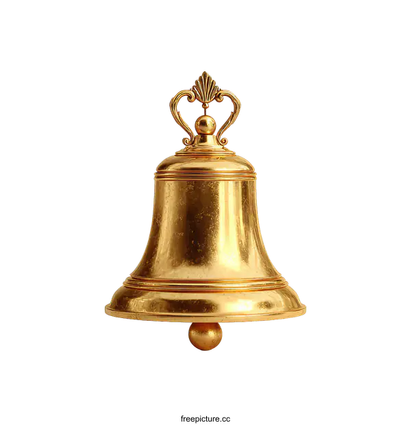 [Transparent Background PNG]Golden Bell Isolated on White Background