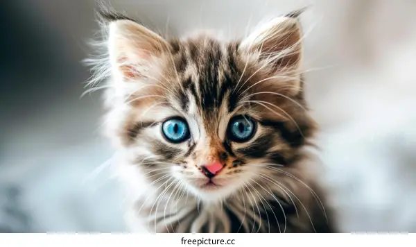Adorable Kitten with Blue Eyes