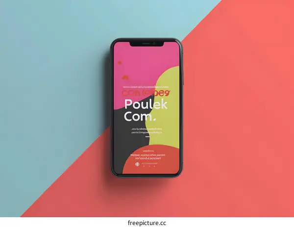 Smartphone Mockup with Colorful Abstract Background