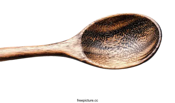 [Transparent Background PNG]Closeup Wooden Spoon on White Background