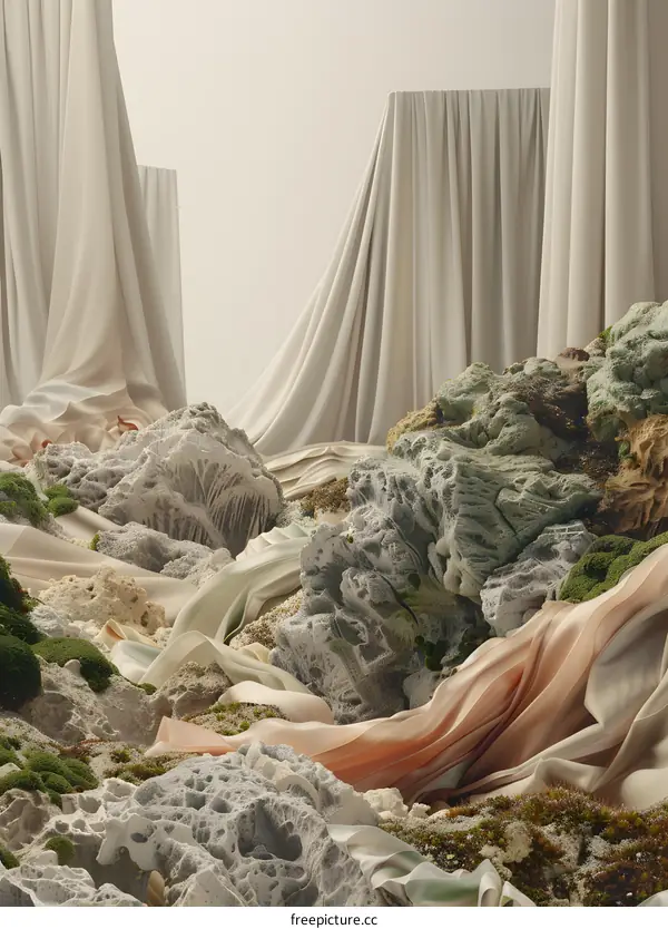 Abstract Landscape with Rocks and Fabric