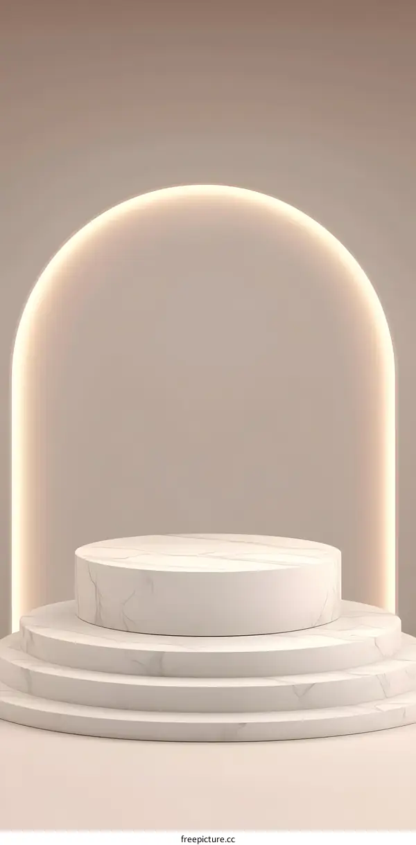 Minimalist White Marble Product Display Stand
