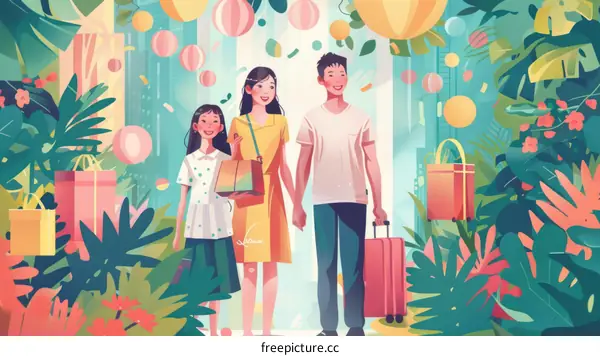 Family Shopping Spree in the City