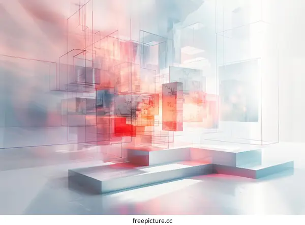 Abstract Futuristic City 3D Render