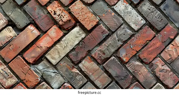 Old Weathered Brick Wall Texture Background