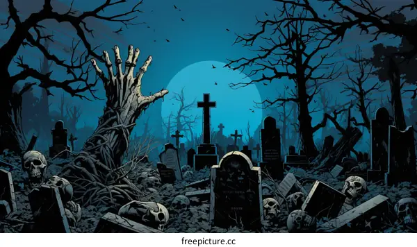 Zombie Hand Emerging from the Grave