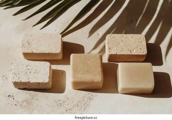 Natural Soap Bars in Beige Tones