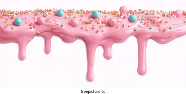 Pink Dripping Glaze with Sprinkles