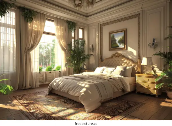 Elegant Bedroom Interior Design with Sunlight