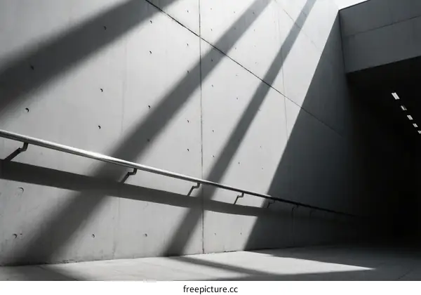 Shadows and Light on Modern Concrete Building Exterior