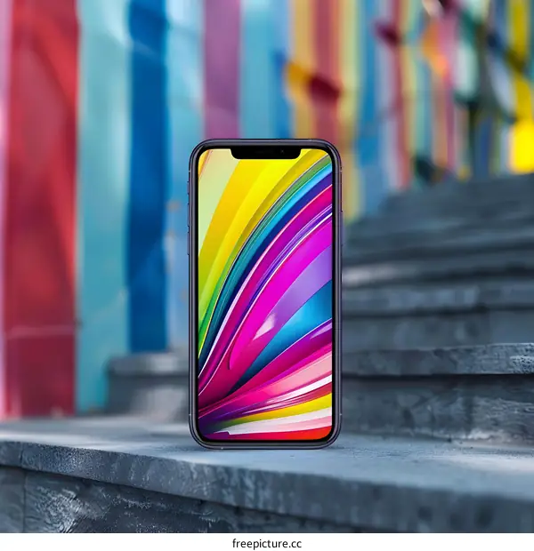 Colorful Abstract Background With Smartphone