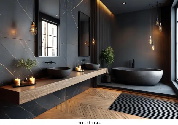 Modern Dark Luxury Bathroom Interior Design