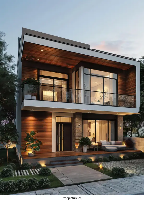 Modern House Design with Courtyard and Garden