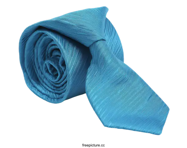 [Transparent Background PNG]Rolled Teal Tie with Textured Design
