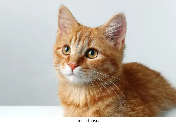 Close-up of a Ginger Kitten in Studio Setting