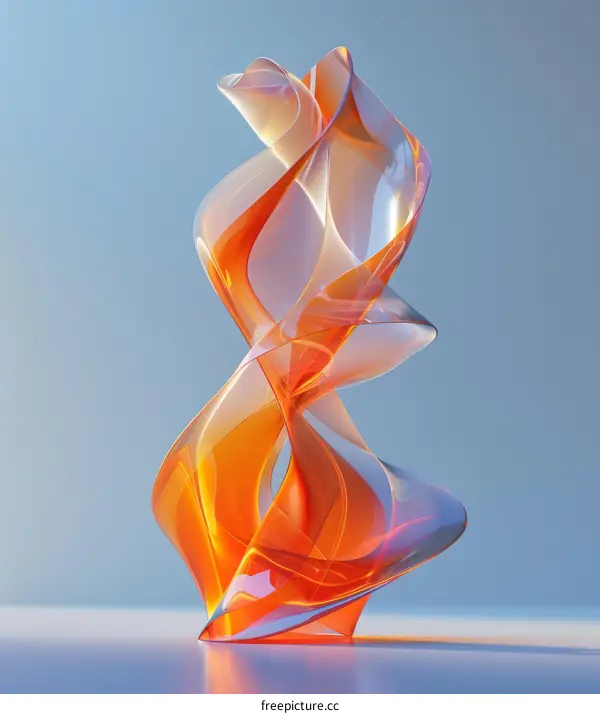 Abstract orange and white 3D shape