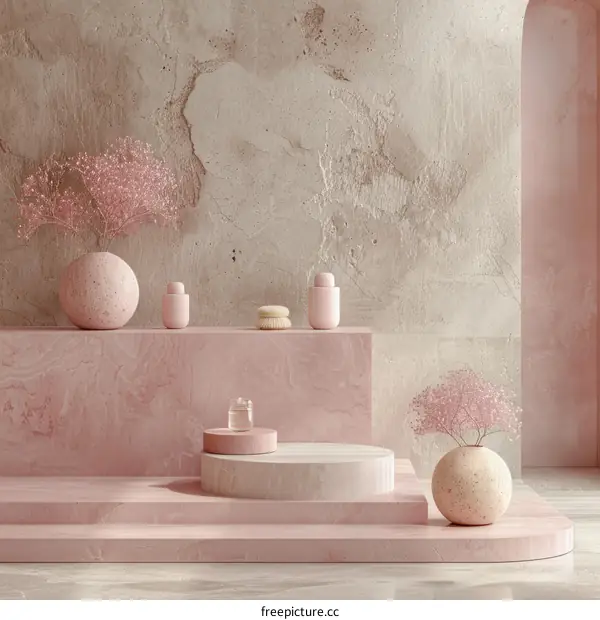 Pink Podiums and Dried Flowers