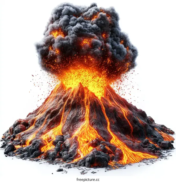 Volcanic Eruption  Illustrative View