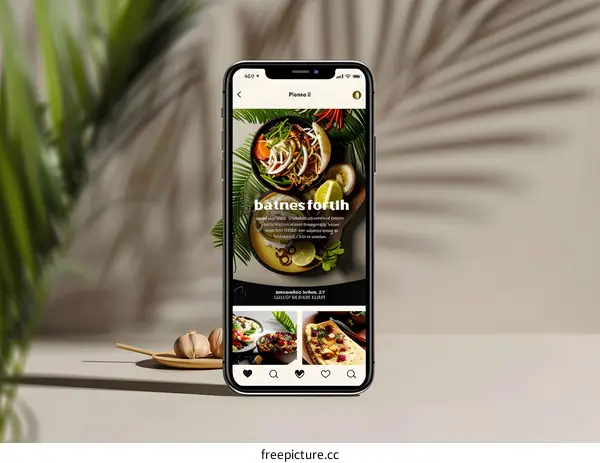 Phone Screen With Food App