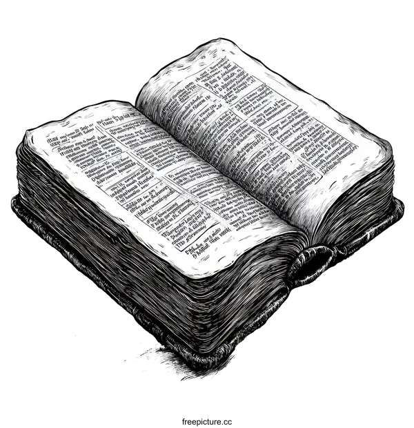 [Transparent Background PNG]Vintage Open Book Illustration