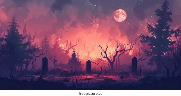 mystical moonlit forest