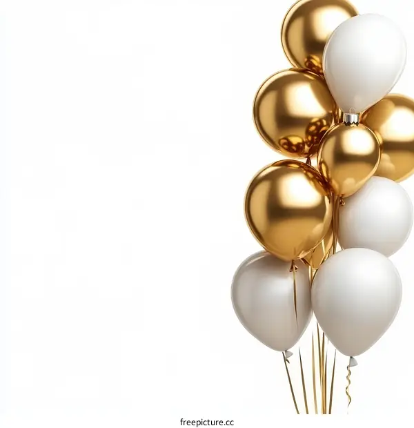 Golden and White Balloons Festive Decoration