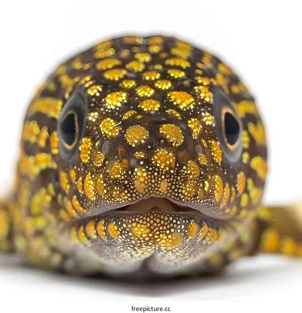 Close Up of a Golden Spotted Lizard Head