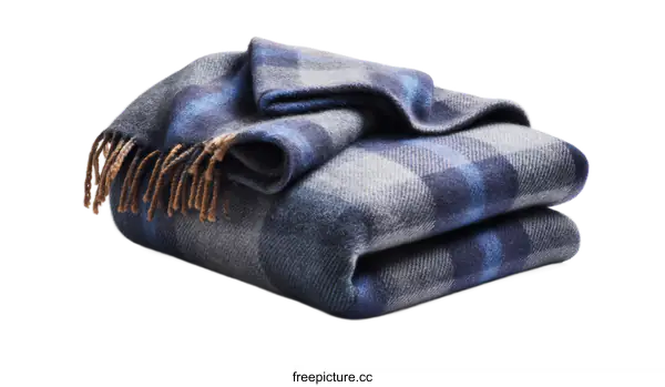 [Transparent Background PNG]Stylish Plaid Blanket with Tassels