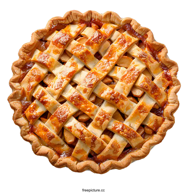 [Transparent Background PNG]A delicious apple pie with a lattice crust