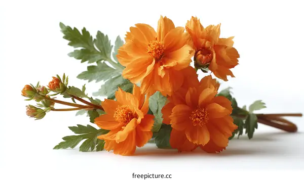 Beautiful Orange Flowers Bouquet Close-up