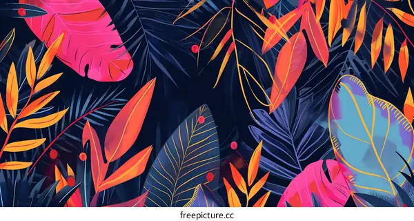 Tropical Leaf Pattern Background