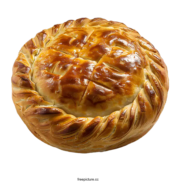 [Transparent Background PNG]Freshly baked round loaf of bread