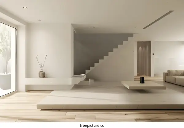 Minimalist Modern Interior Design with White Walls and Wooden Floors