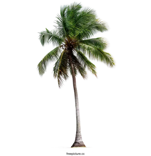 [Transparent Background PNG]Isolated Coconut Palm Tree Against White Background