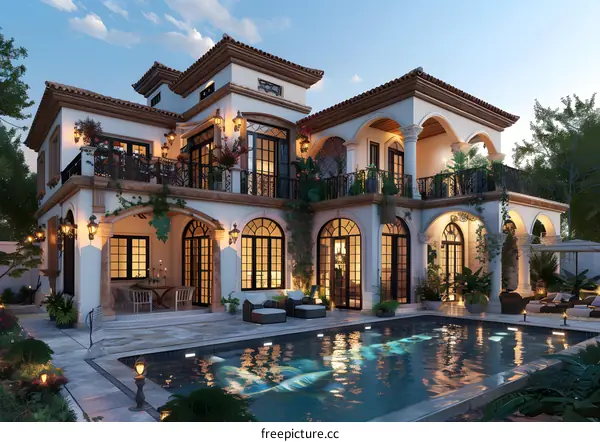 Large luxury house with pool