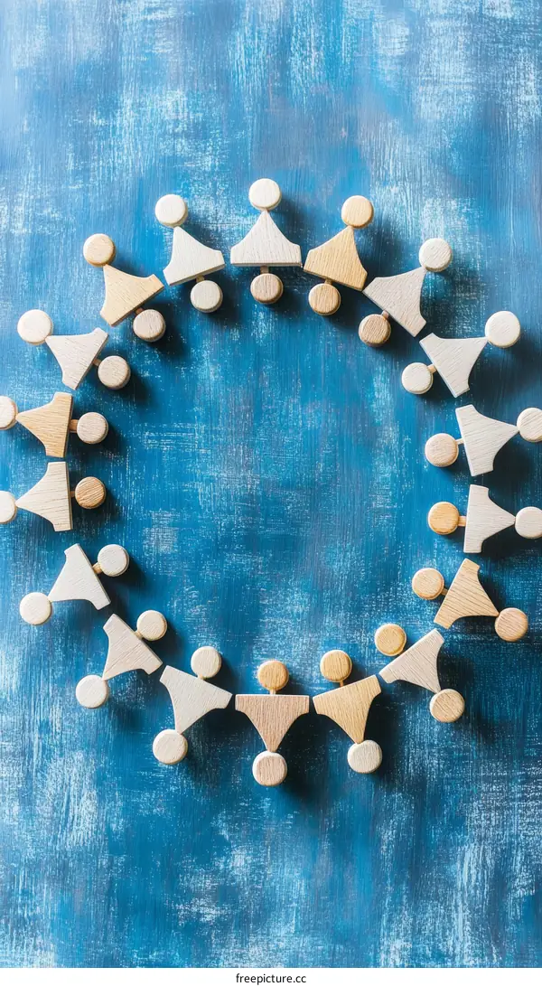 Wooden People Circle Design Illustration