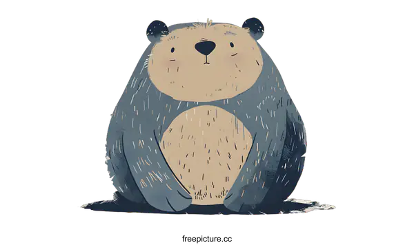 [Transparent Background PNG]Cute Illustration of a Bear in a Simple Style