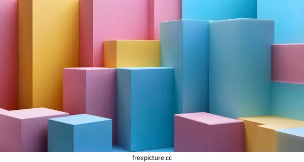 Abstract Colorful Cubes Background