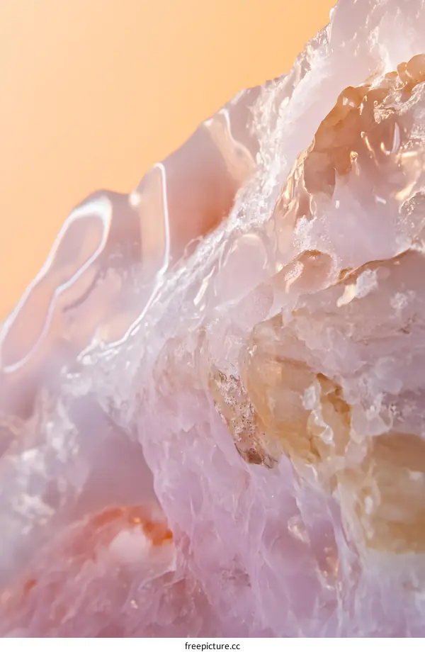 Pink and White Agate Crystal Macro Photography