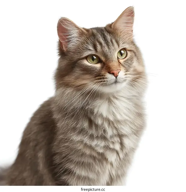 Close-up of a Fluffy Gray and Brown Cat