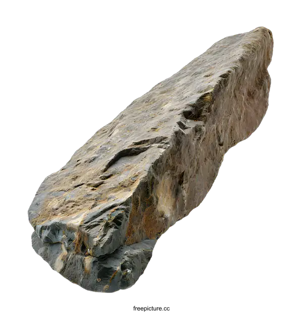 [Transparent Background PNG]Rough Grey and Brown Rock Isolated on White Background