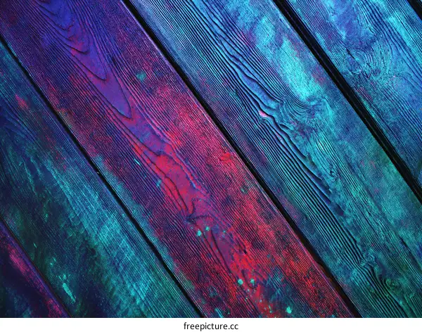 Vibrant Multicolored Wooden Plank Background