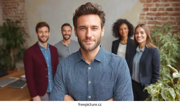 Business Team Collaboration in Modern Office